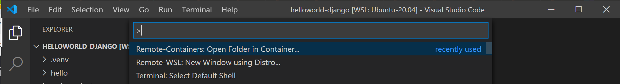 VS Code 打开开发容器